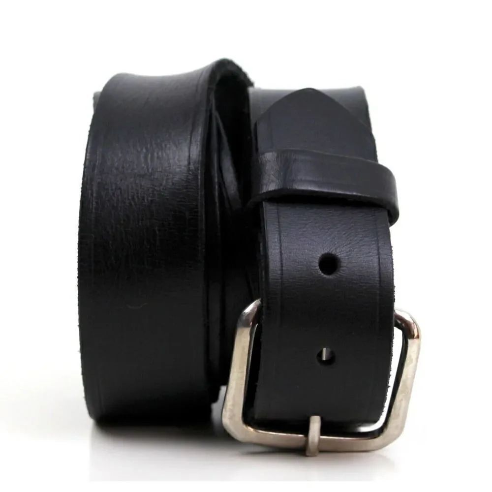 Boston BLACK GENUINE LEATHER 1 3/8"Wd CASUAL DRESS MEN'S BELT Sz 42 (P11